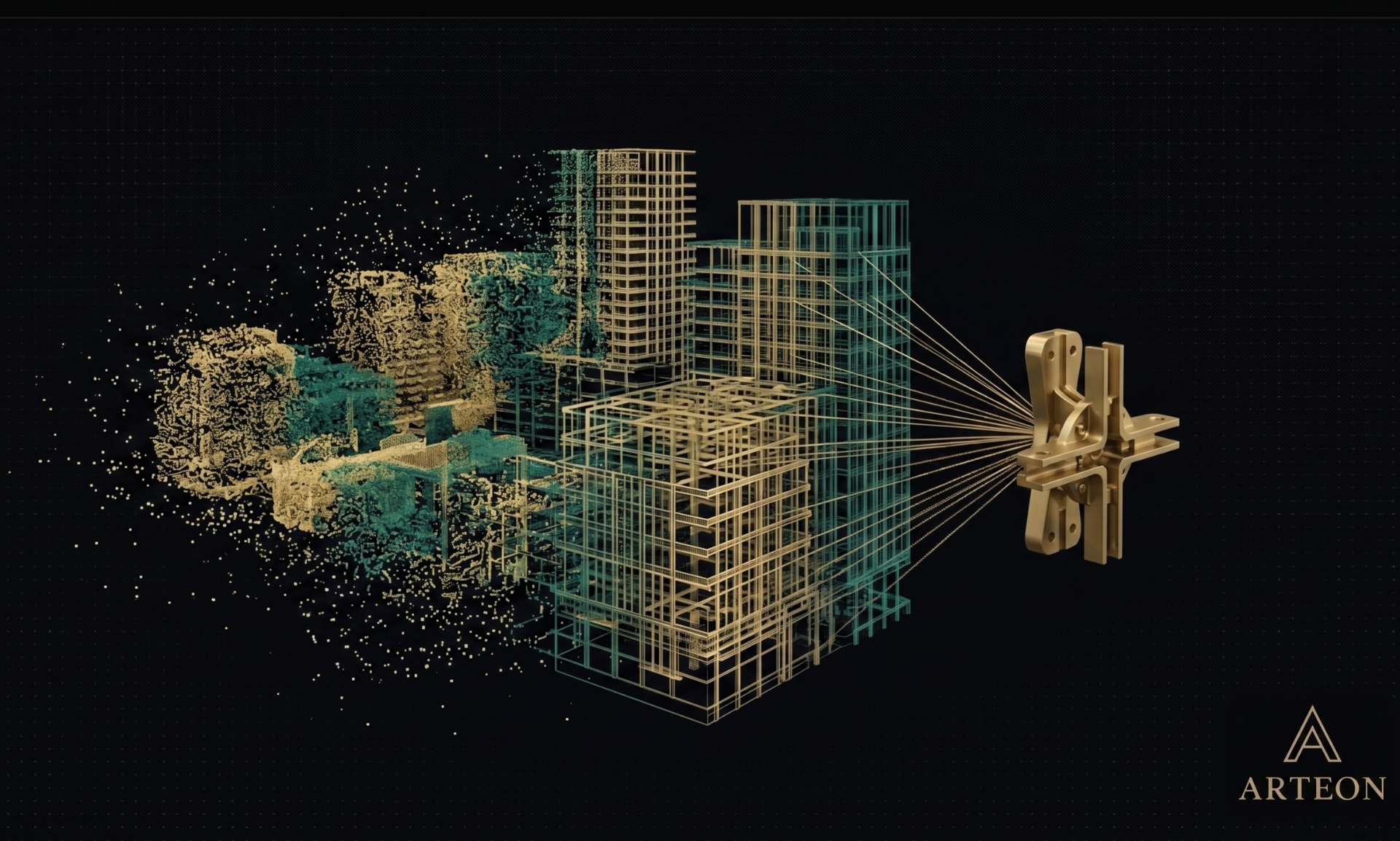 Scan numérique, jumeau BIM filaire et connecteur — coordination digitale ARTEON